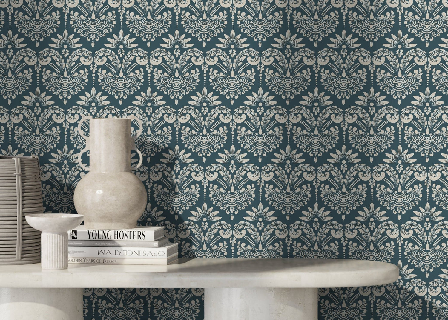 Elegant Floral Symphony Wallpaper - D252 - WallTrend