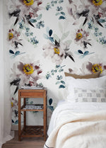 Elegant Floral Watercolor Wallpaper - B219 - WallTrend