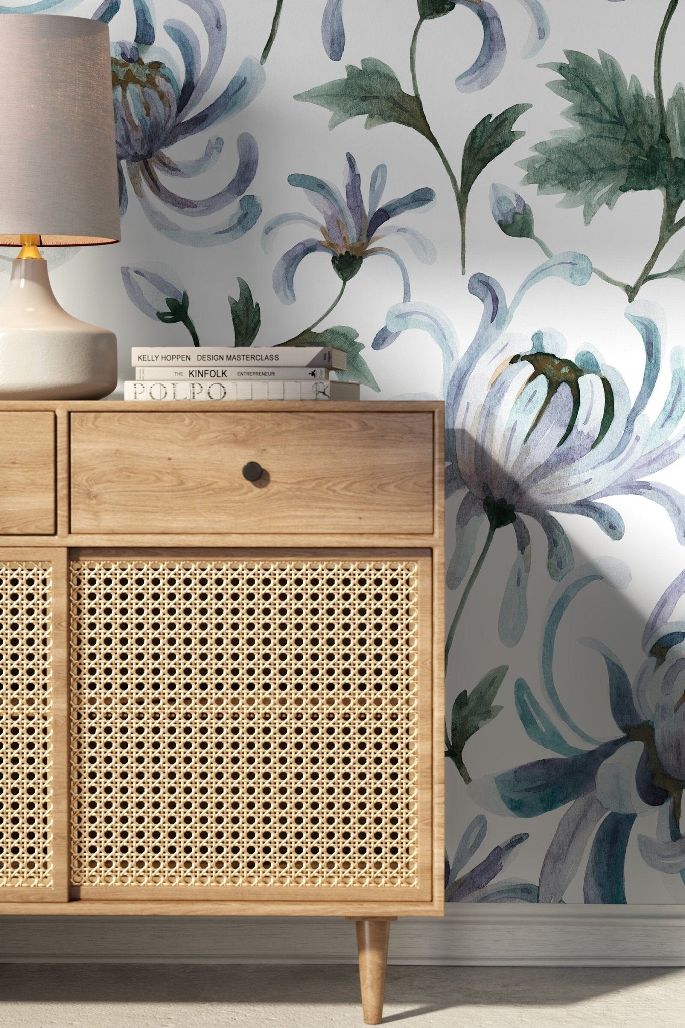 Elegant Floral Watercolor Wallpaper - C957 - WallTrend