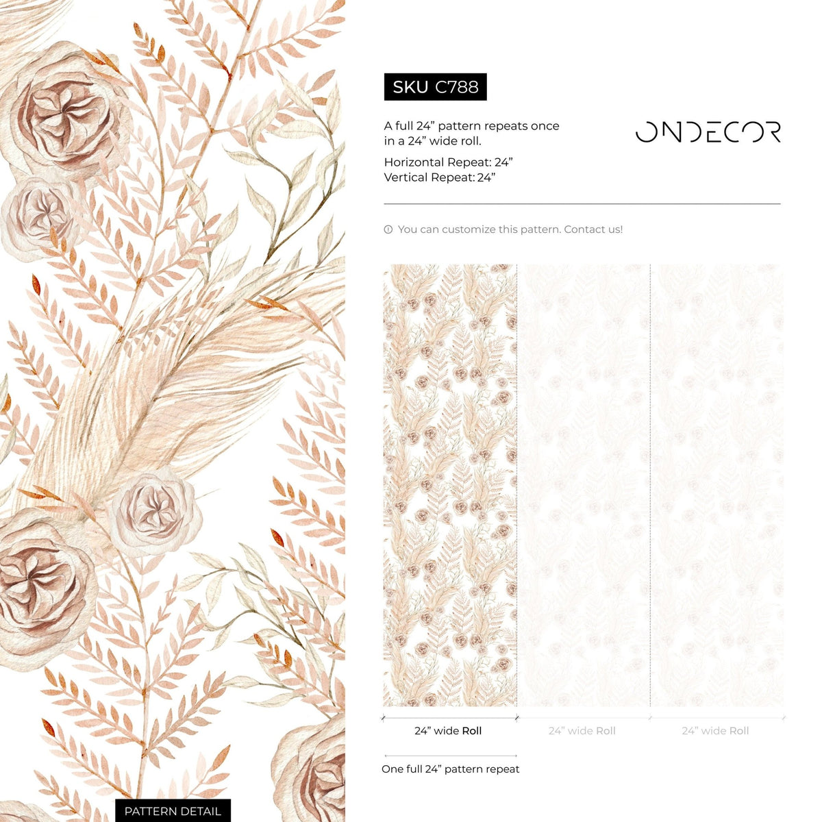 Elegant Florals Wallpaper - C788 - WallTrend