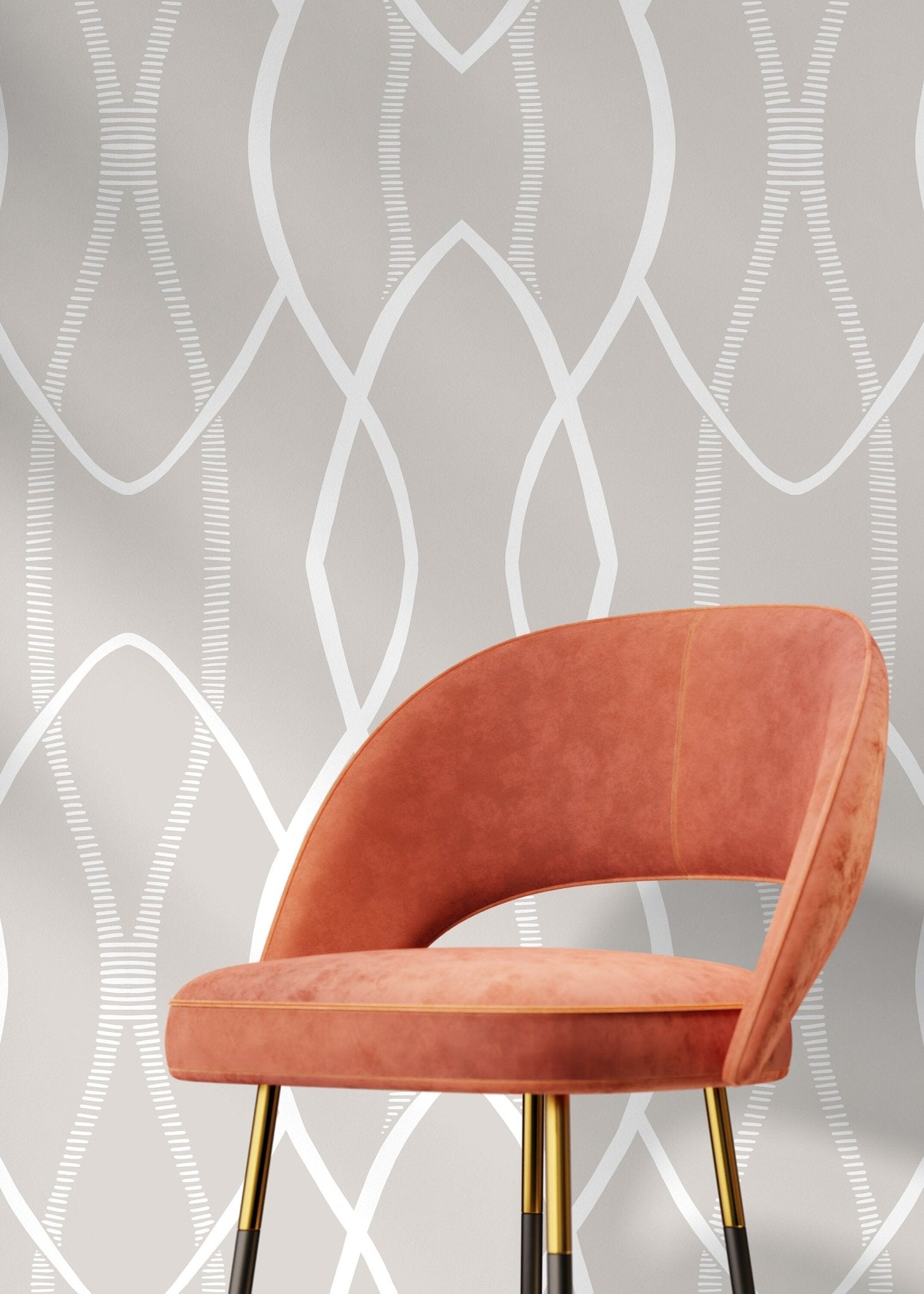 Elegant Geometric Curves Wallpaper - C890 - WallTrend