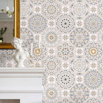 Elegant Geometric Floral Wallpaper - B872 - WallTrend