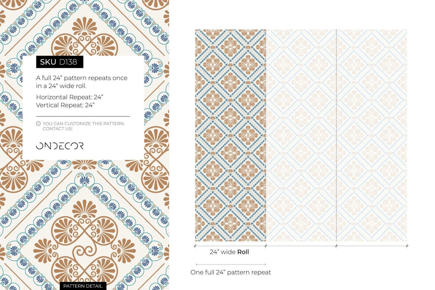 Elegant Geometric Floral Wallpaper - D138 - WallTrend