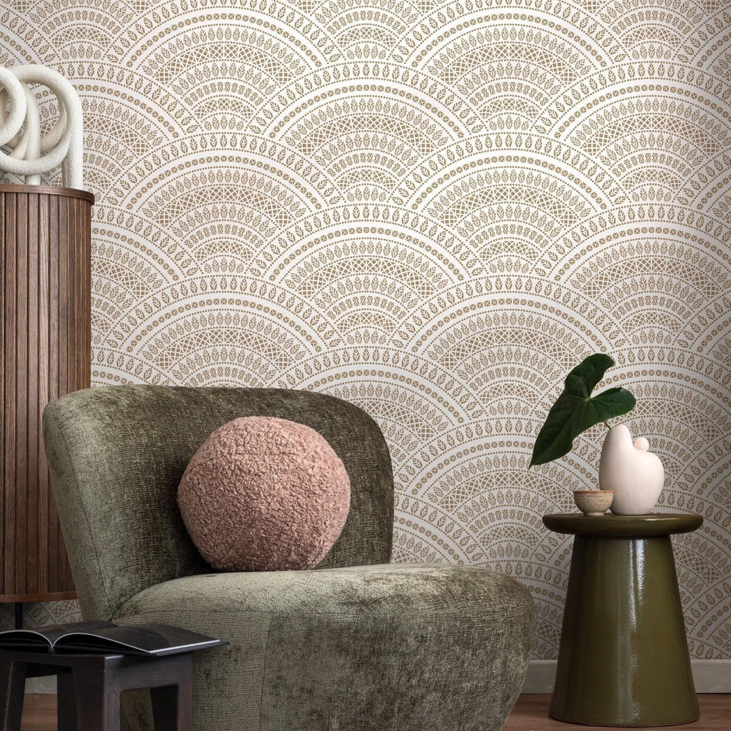 Elegant Geometric Lace Wallpaper - A140 - WallTrend