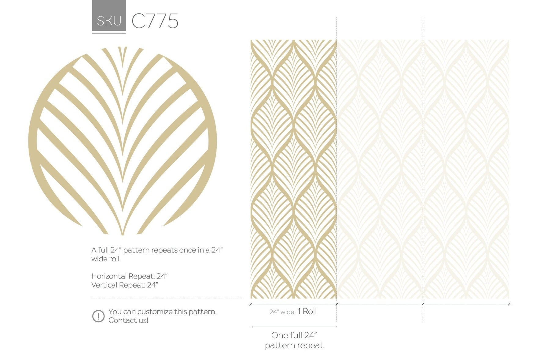 Elegant Geometric Leaves Wallpaper - C775 - WallTrend