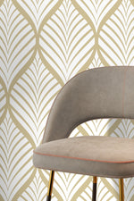 Elegant Geometric Leaves Wallpaper - C775 - WallTrend