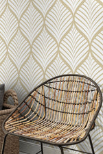 Elegant Geometric Leaves Wallpaper - C775 - WallTrend
