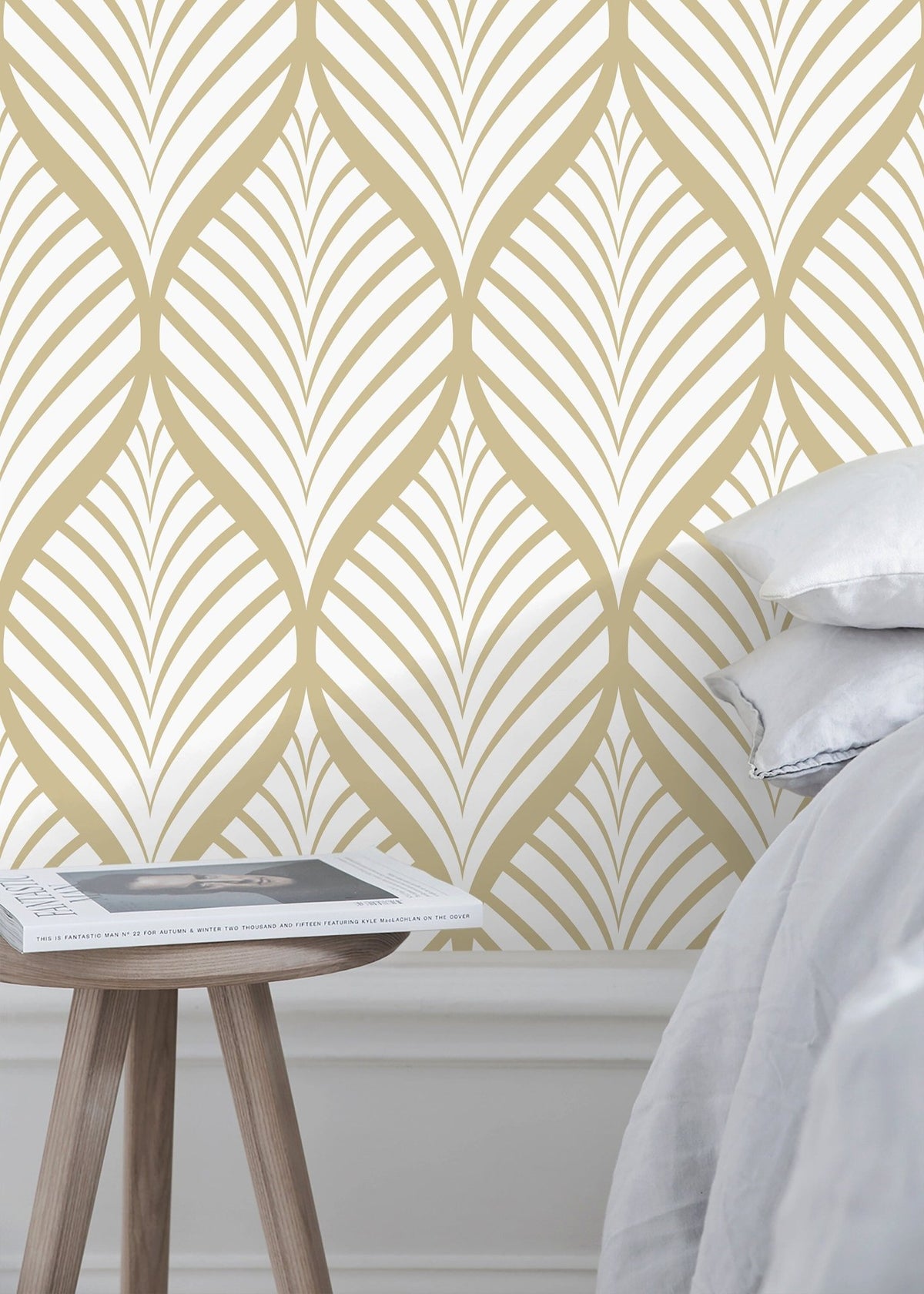 Elegant Geometric Leaves Wallpaper - C775 - WallTrend