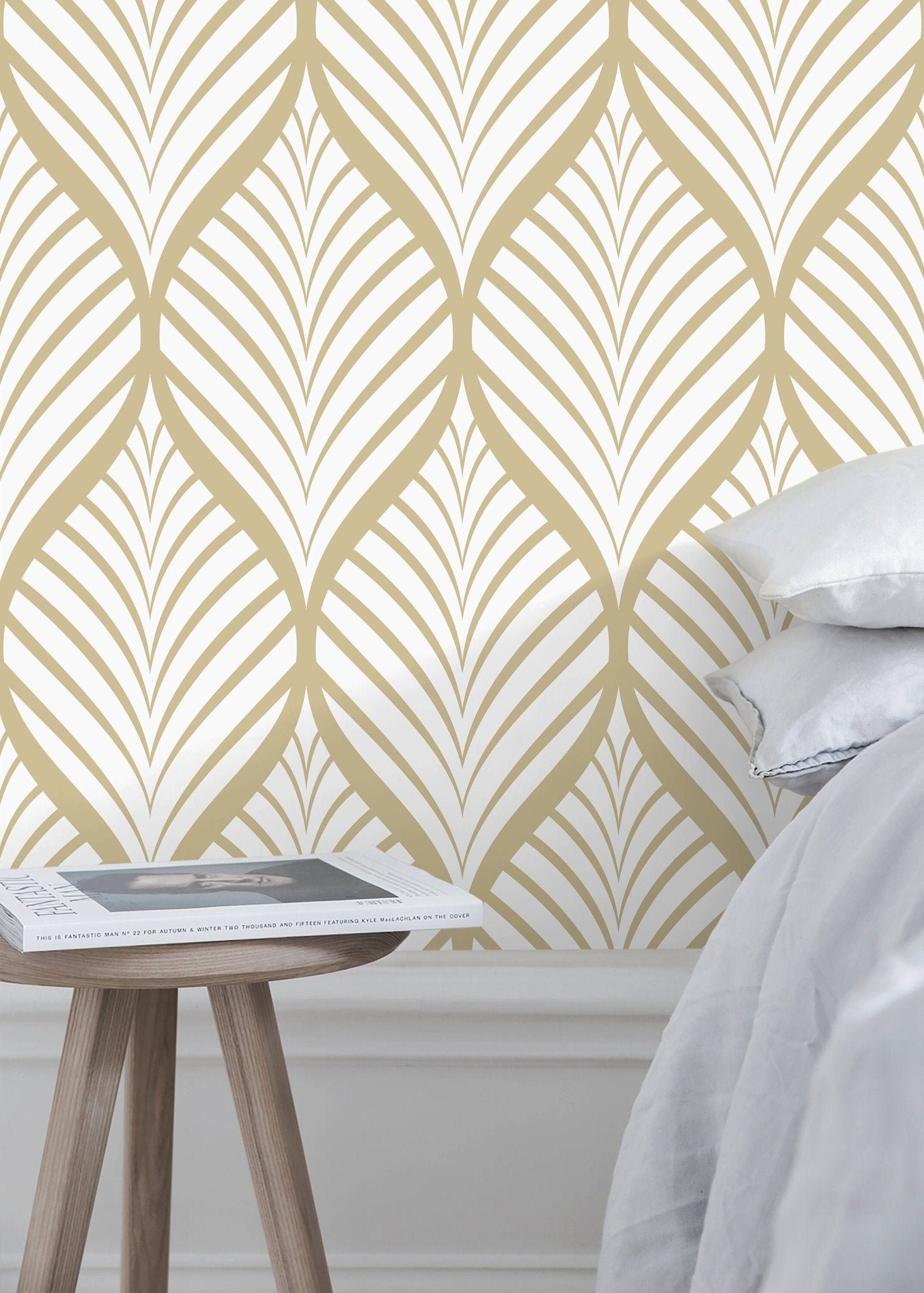 Elegant Geometric Leaves Wallpaper - C775 - WallTrend