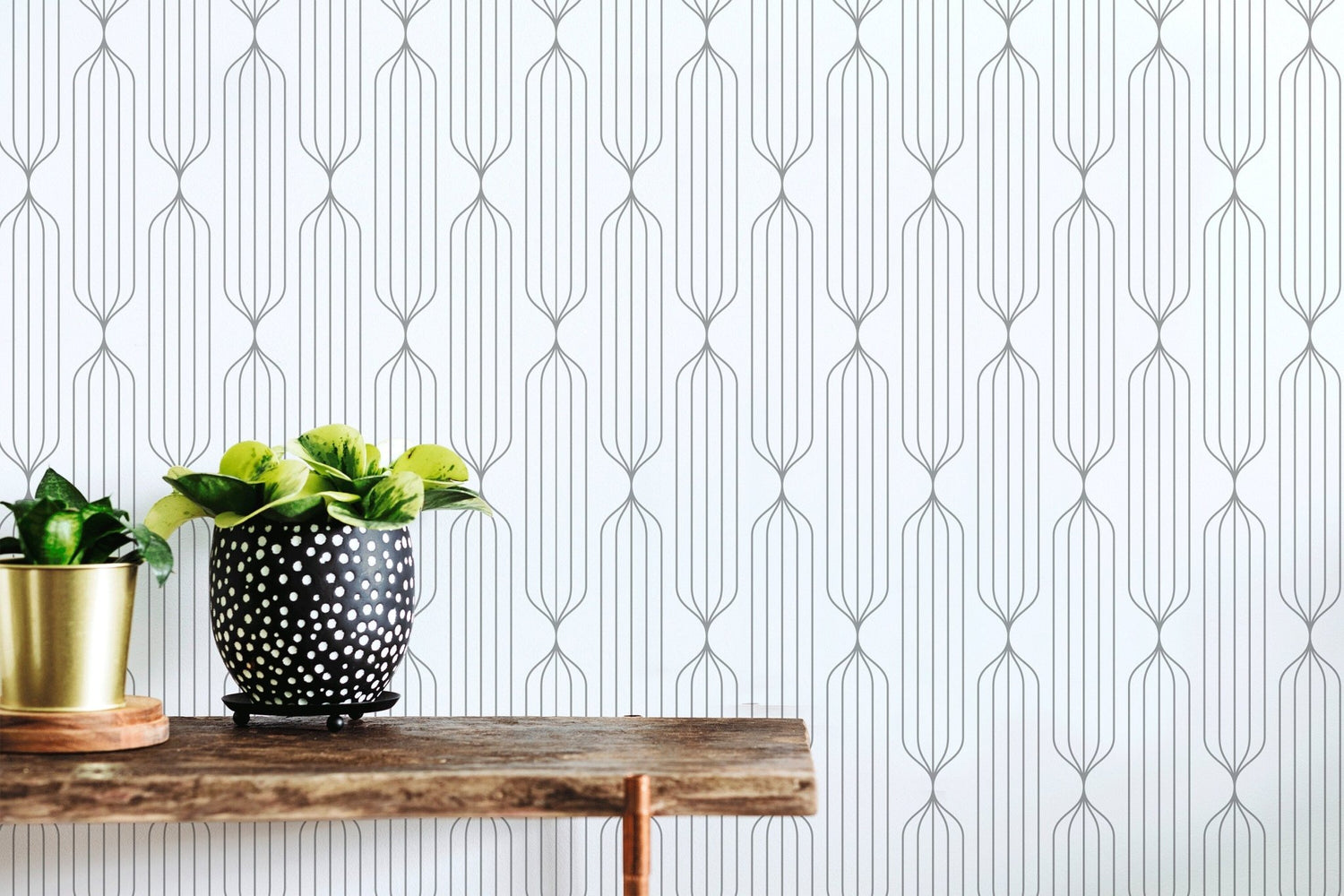 Elegant Geometric Lines Wallpaper - B604 - WallTrend