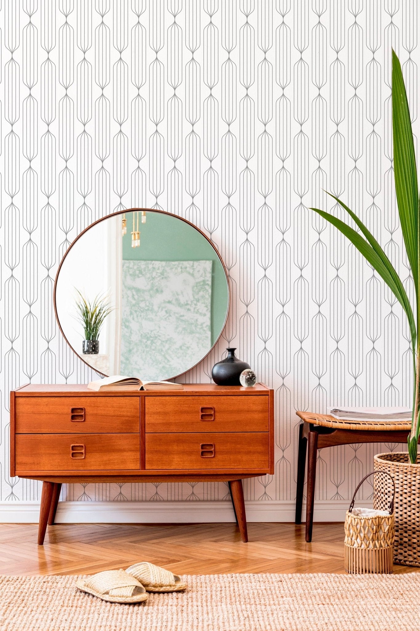 Elegant Geometric Lines Wallpaper - B604 - WallTrend