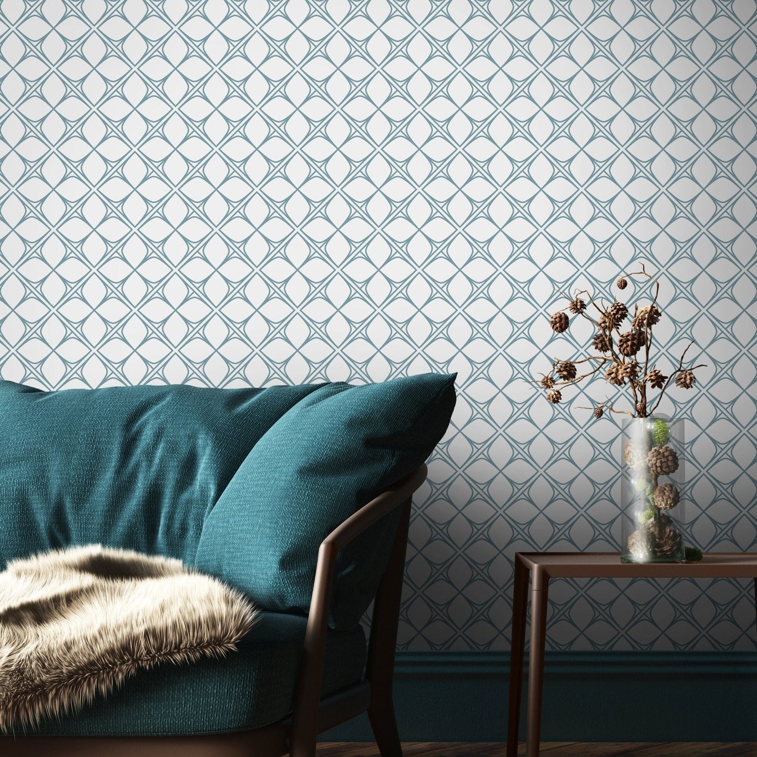 Elegant Geometric Ogee Wallpaper - B088 - WallTrend