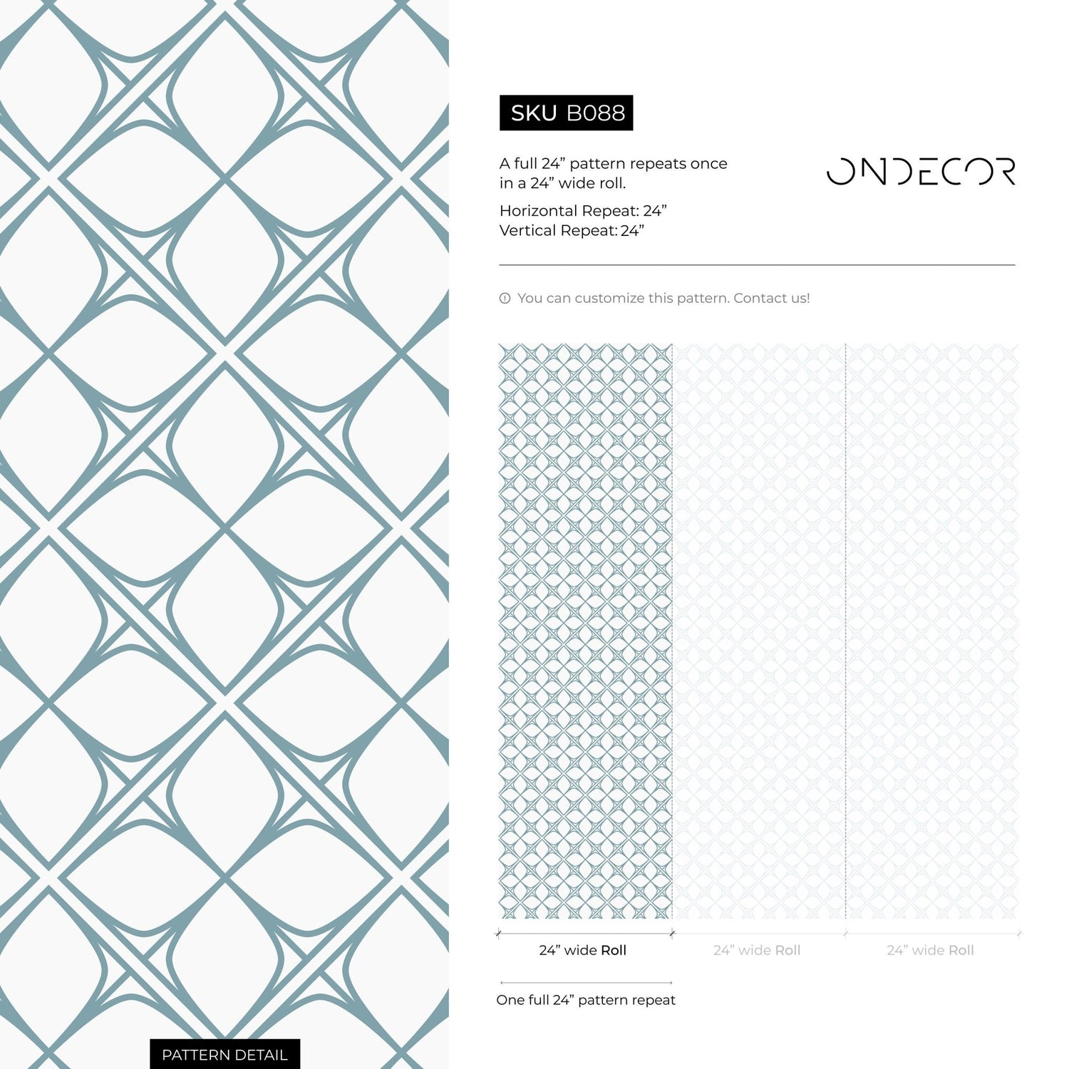 Elegant Geometric Ogee Wallpaper - B088 - WallTrend