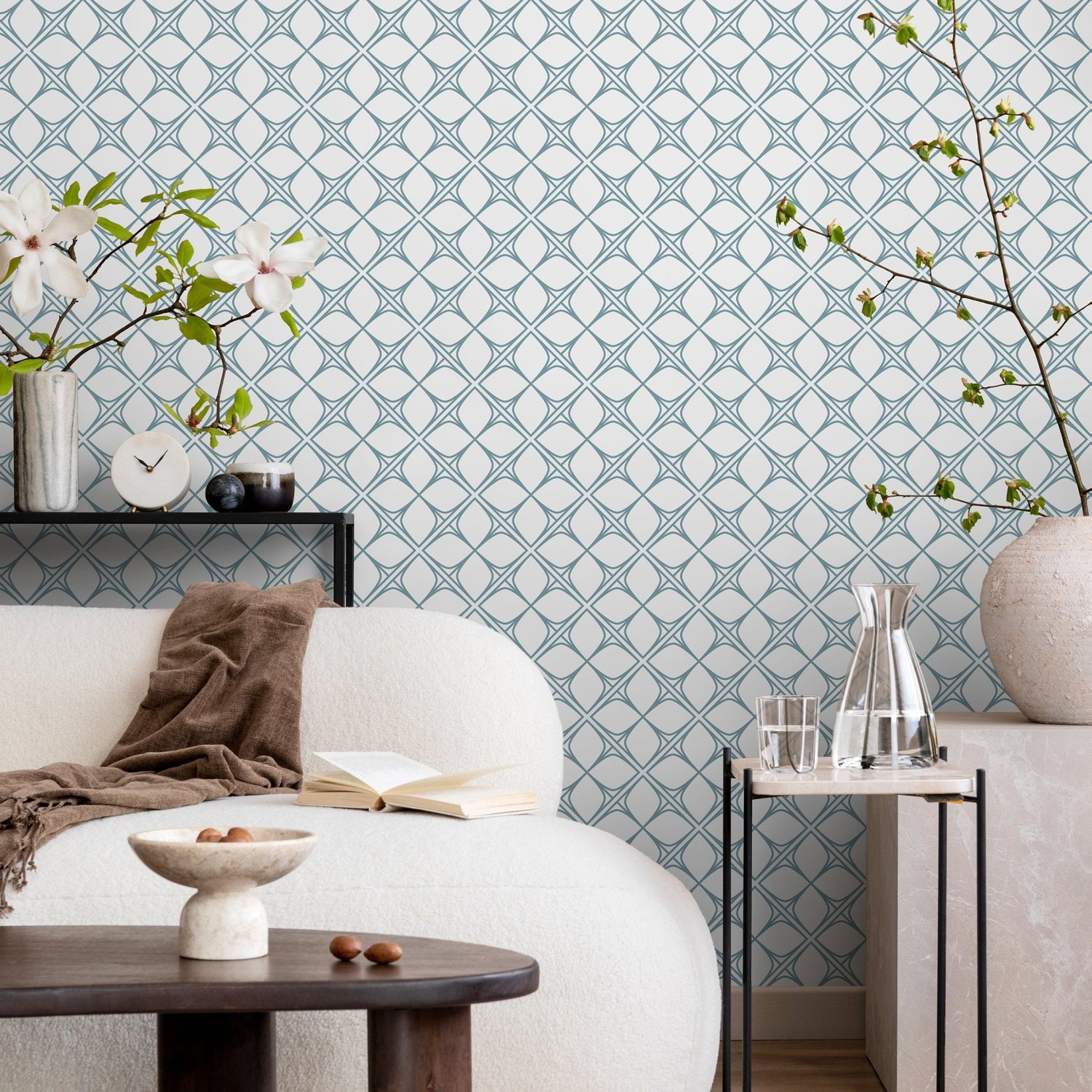 Elegant Geometric Ogee Wallpaper - B088 - WallTrend