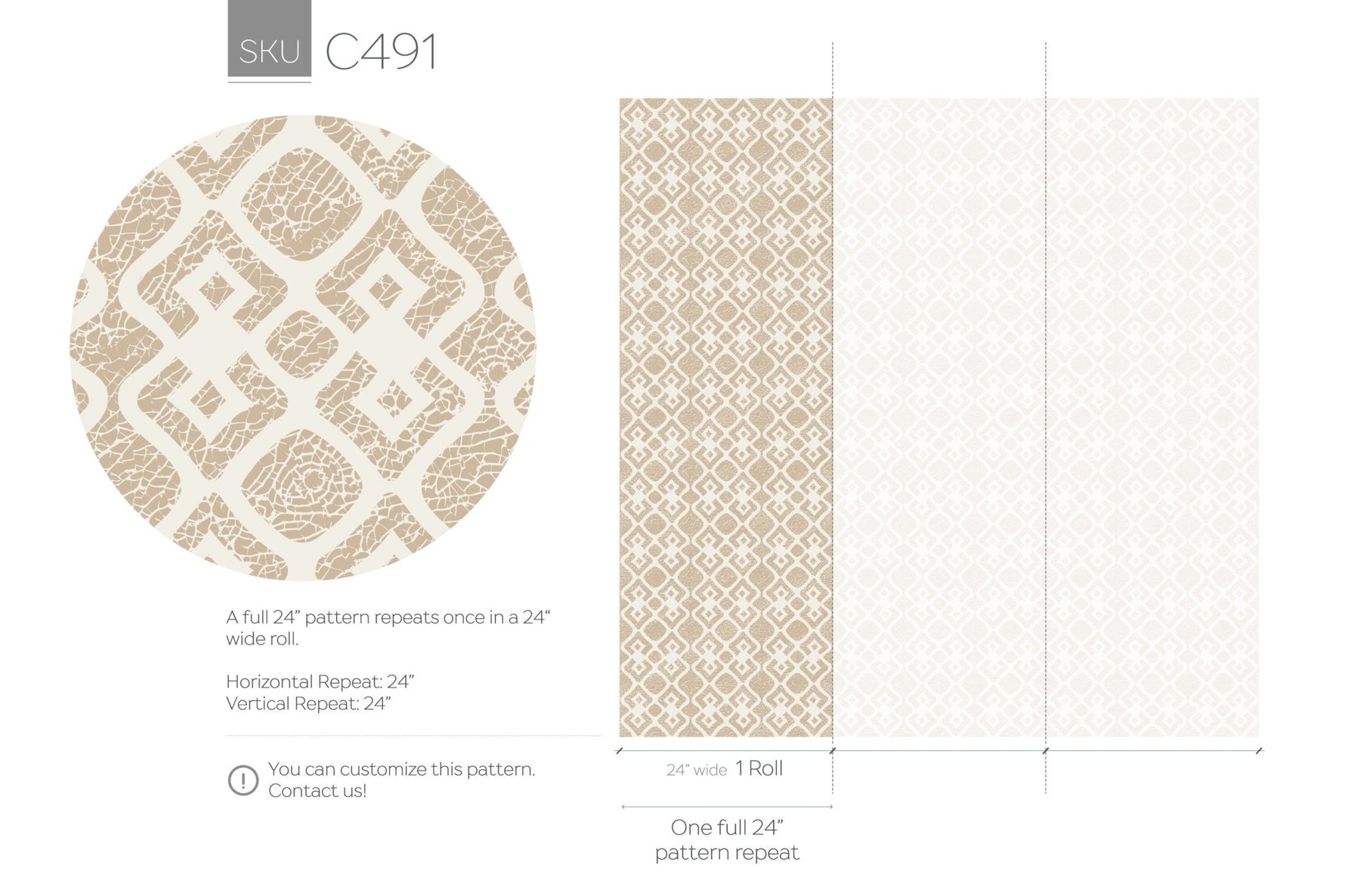 Elegant Geometric Pattern Wallpaper - C491 - WallTrend