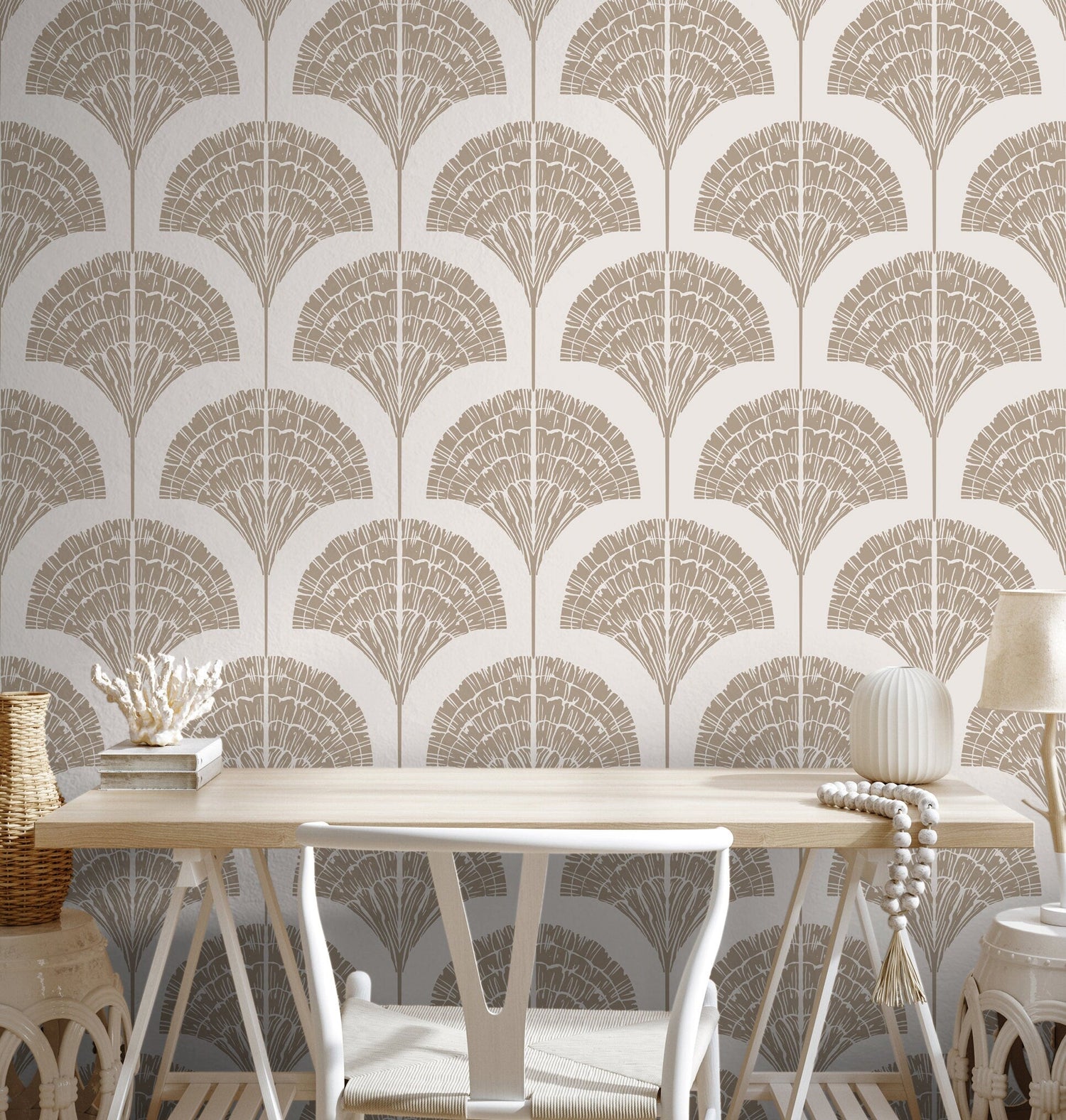 Elegant Ginkgo Leaf Wallpaper - C503 - WallTrend