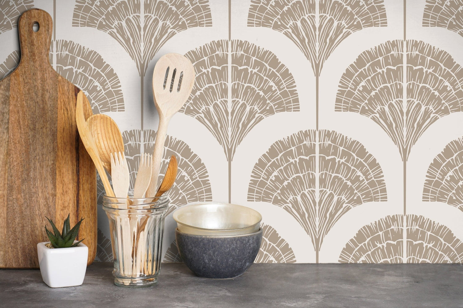 Elegant Ginkgo Leaf Wallpaper - C503 - WallTrend