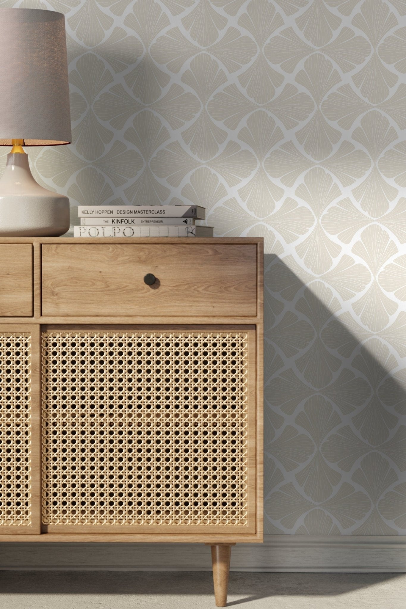 Elegant Ginkgo Leaf Wallpaper - C863 - WallTrend
