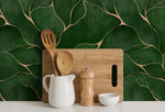 Elegant Green and Copper Veins Wallpaper - C455 - WallTrend