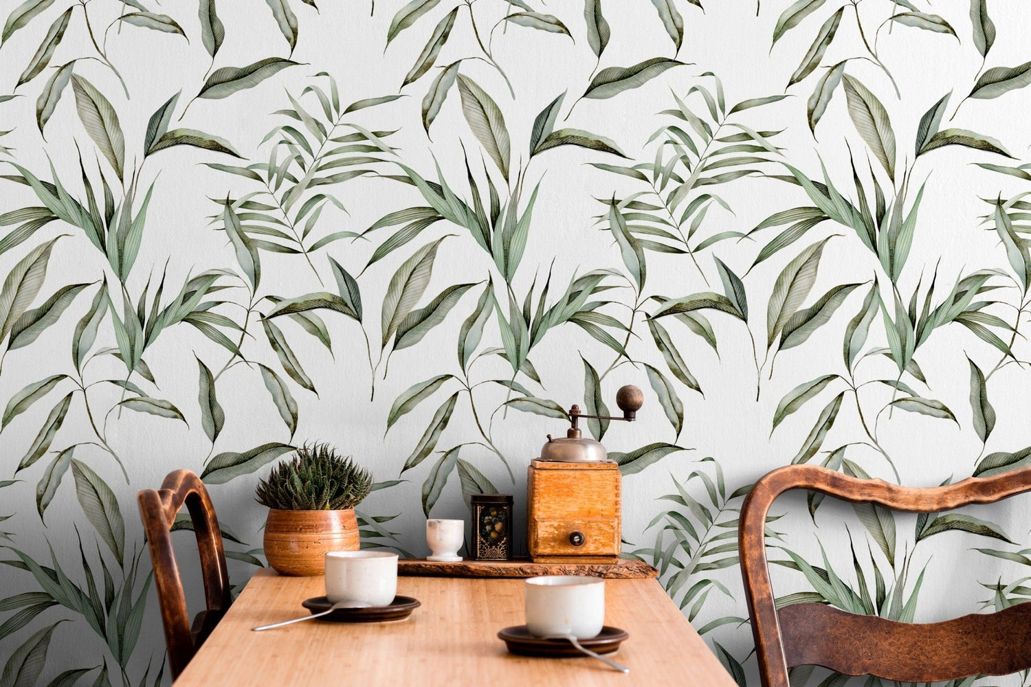 Elegant Green Foliage Wallpaper - C271 - WallTrend