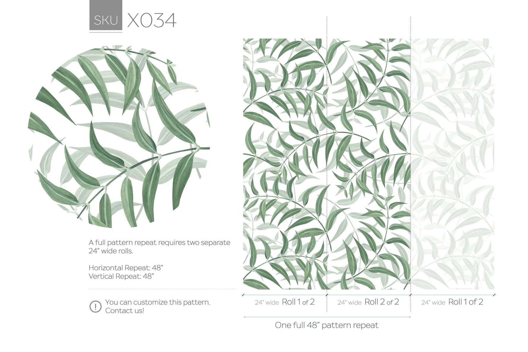 Elegant Greenery Wallpaper - X034 - WallTrend