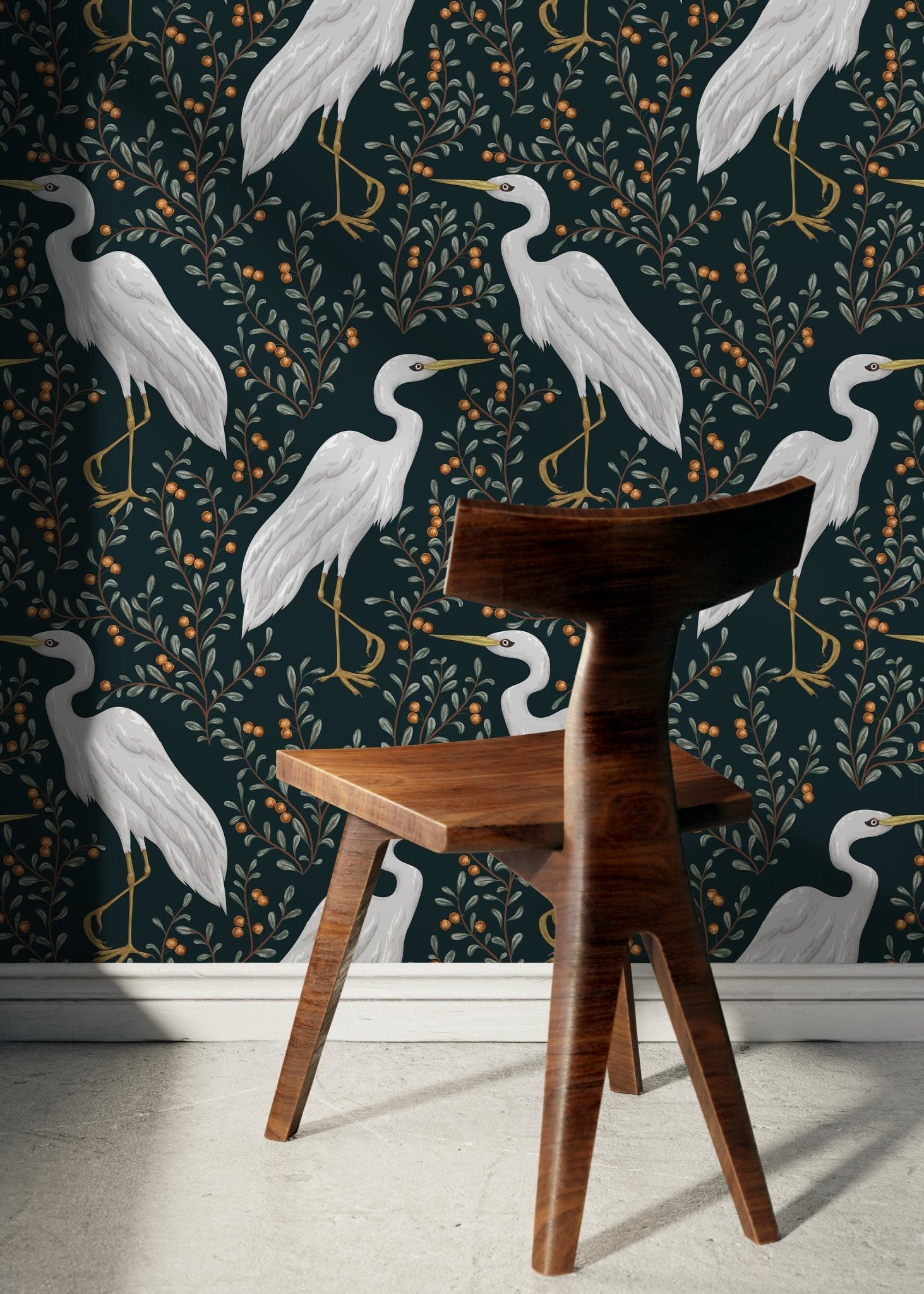 Elegant Herons Wallpaper - D072 - WallTrend