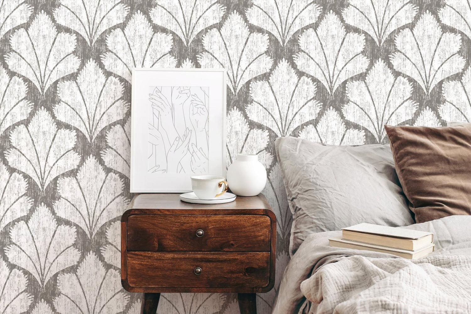 Elegant Leaf Impressions Wallpaper - C928 - WallTrend