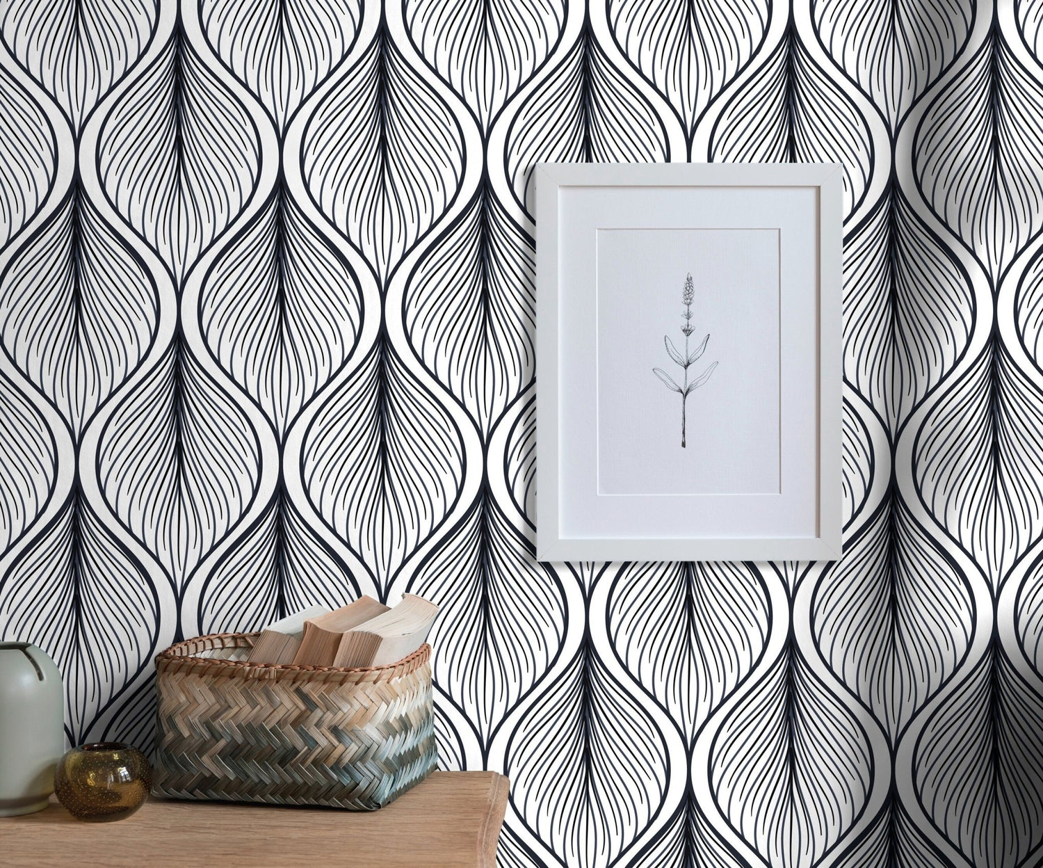 Elegant Linear Art Deco Wallpaper - C387 - WallTrend