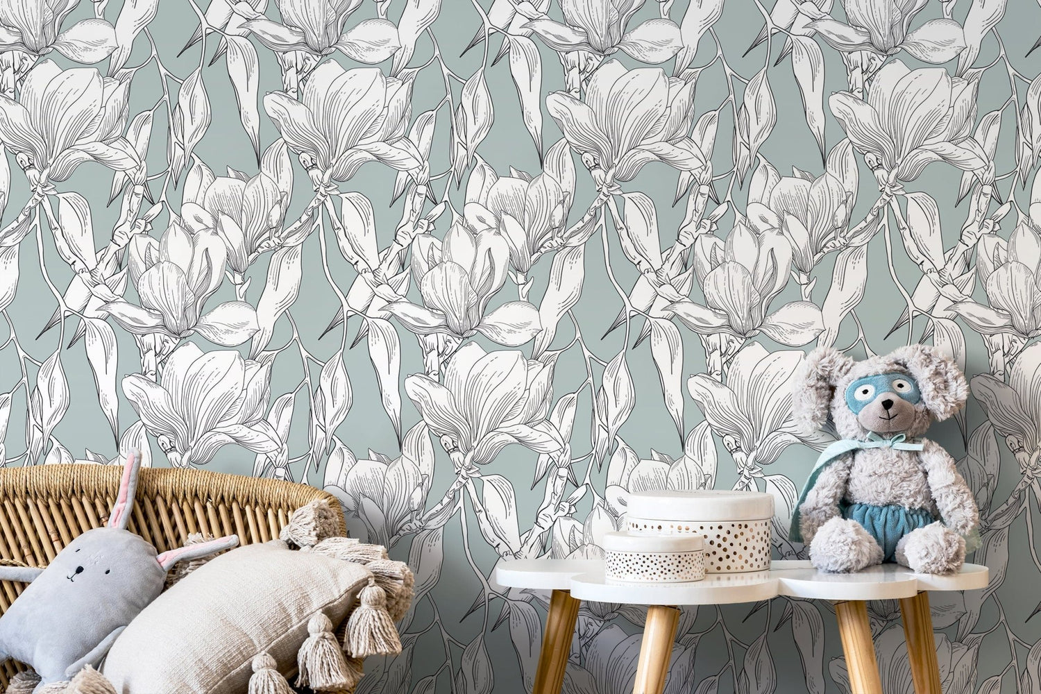 Elegant Magnolia Sketch Wallpaper - D025 - WallTrend