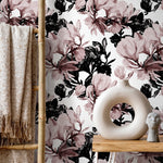 Elegant Monochrome Floral Wallpaper - B591 - WallTrend