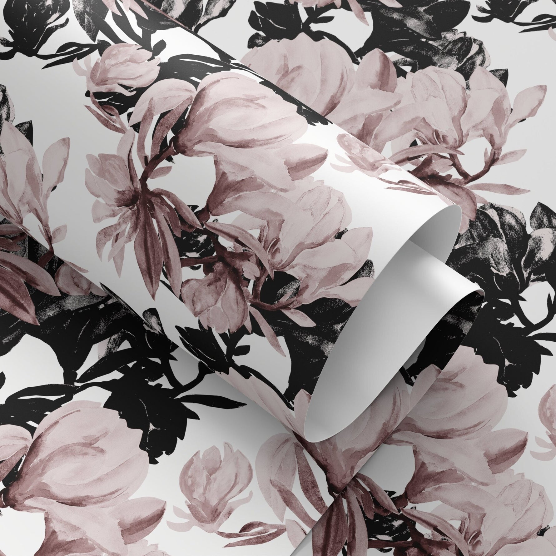 Elegant Monochrome Floral Wallpaper - B591 - WallTrend