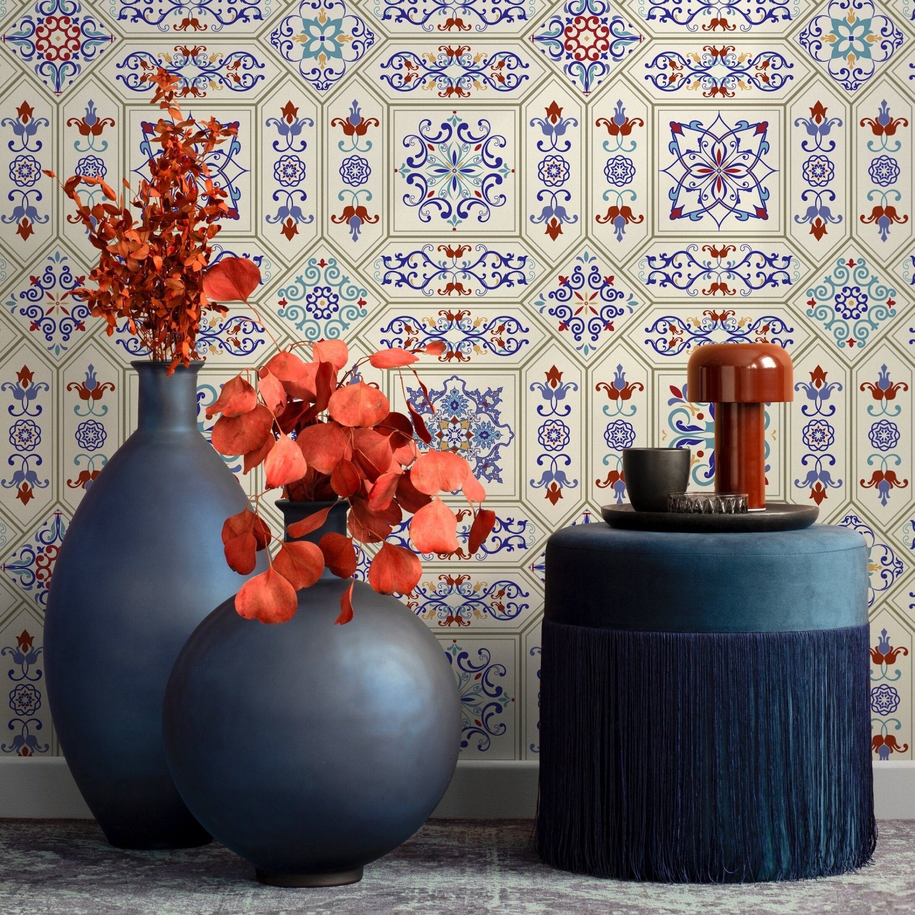 Elegant Moroccan Tiles Wallpaper - A128 - WallTrend