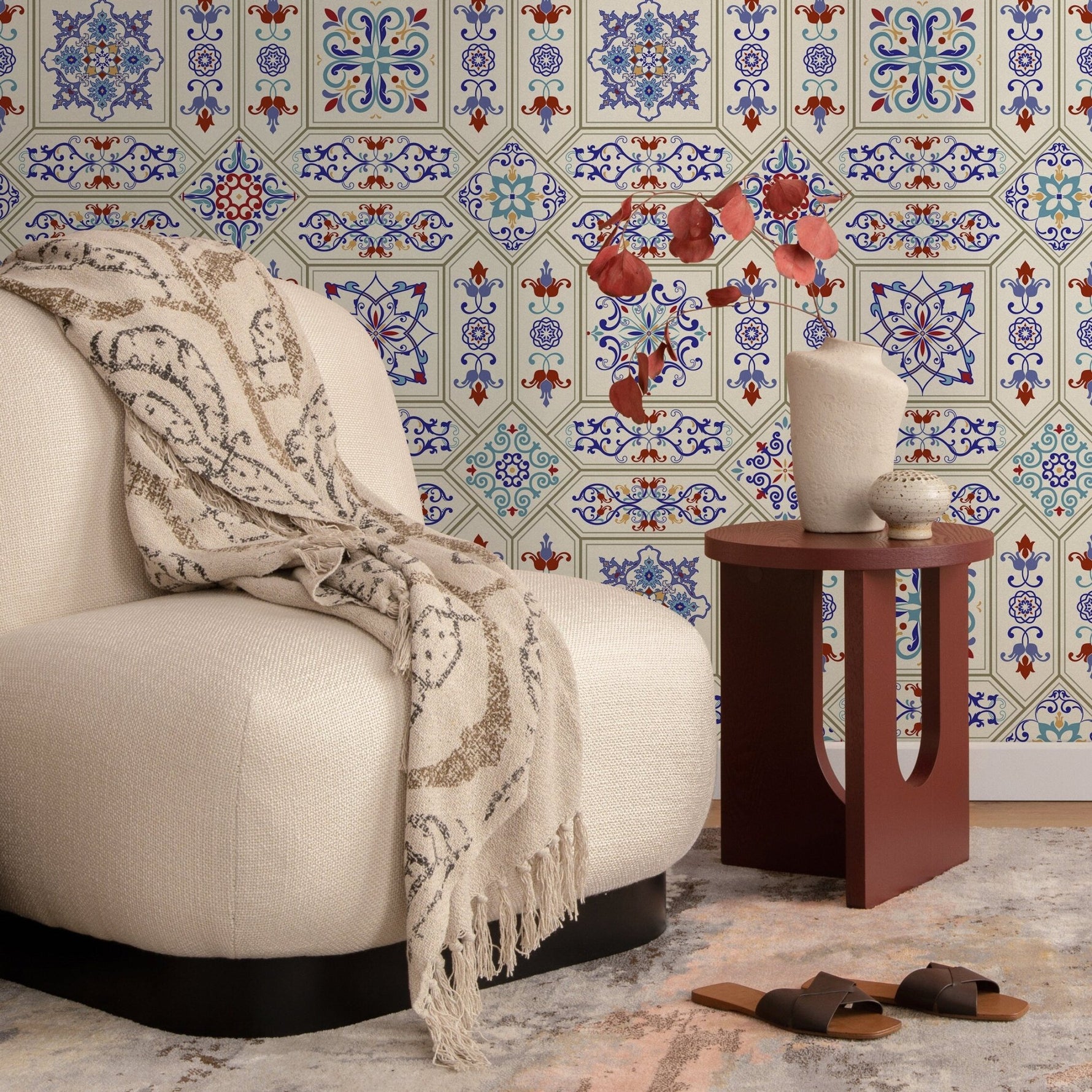 Elegant Moroccan Tiles Wallpaper - A128 - WallTrend