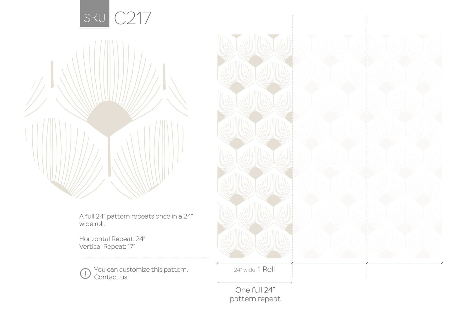 Elegant Palm Fan Wallpaper - C217 - WallTrend