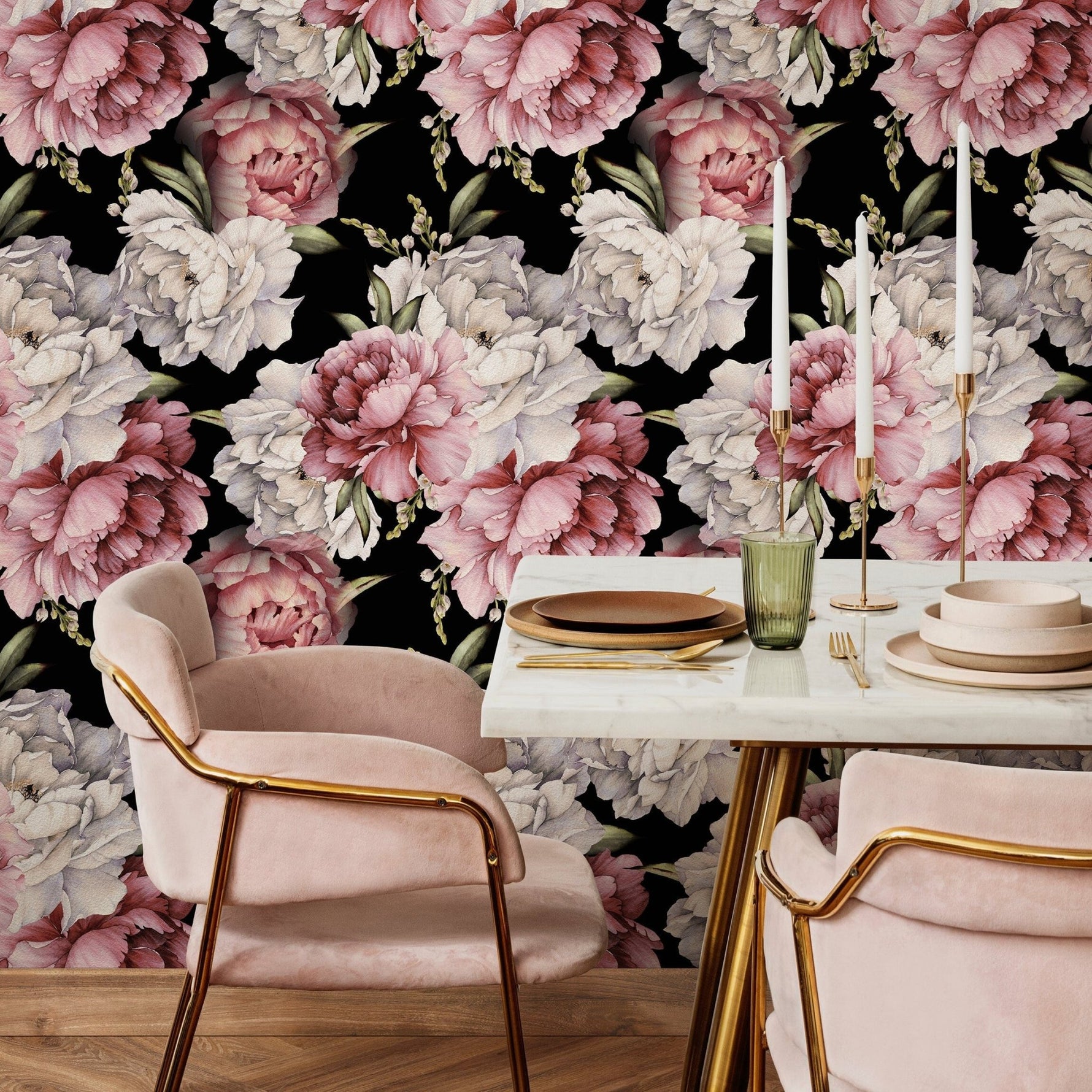 Elegant Peony Bloom Wallpaper - B518 - WallTrend