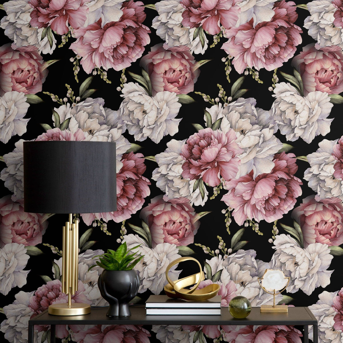 Elegant Peony Bloom Wallpaper - B518 - WallTrend