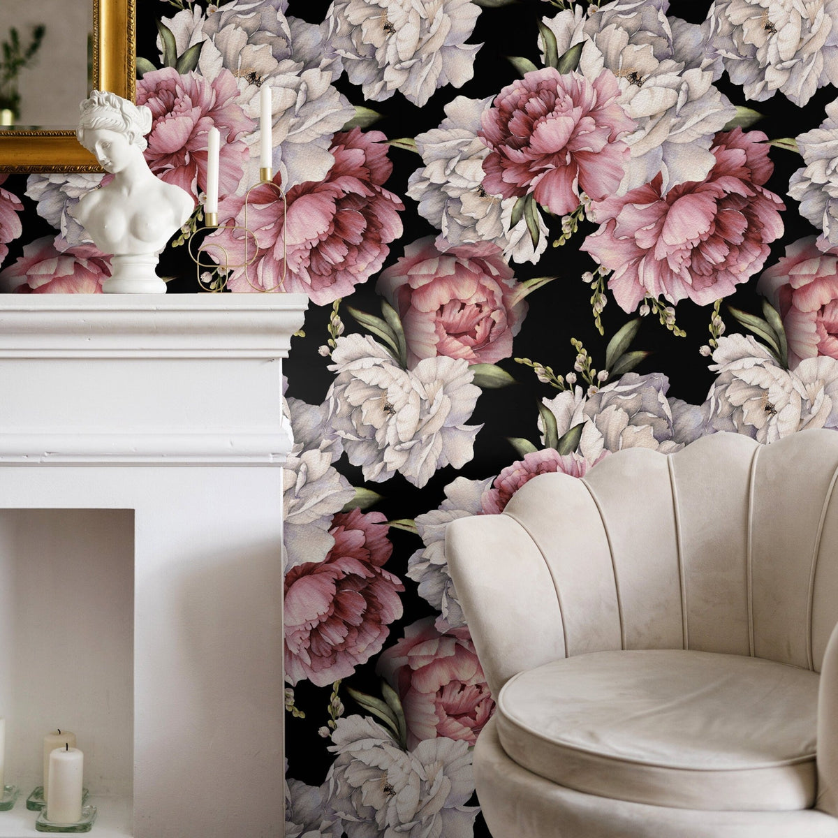 Elegant Peony Bloom Wallpaper - B518 - WallTrend