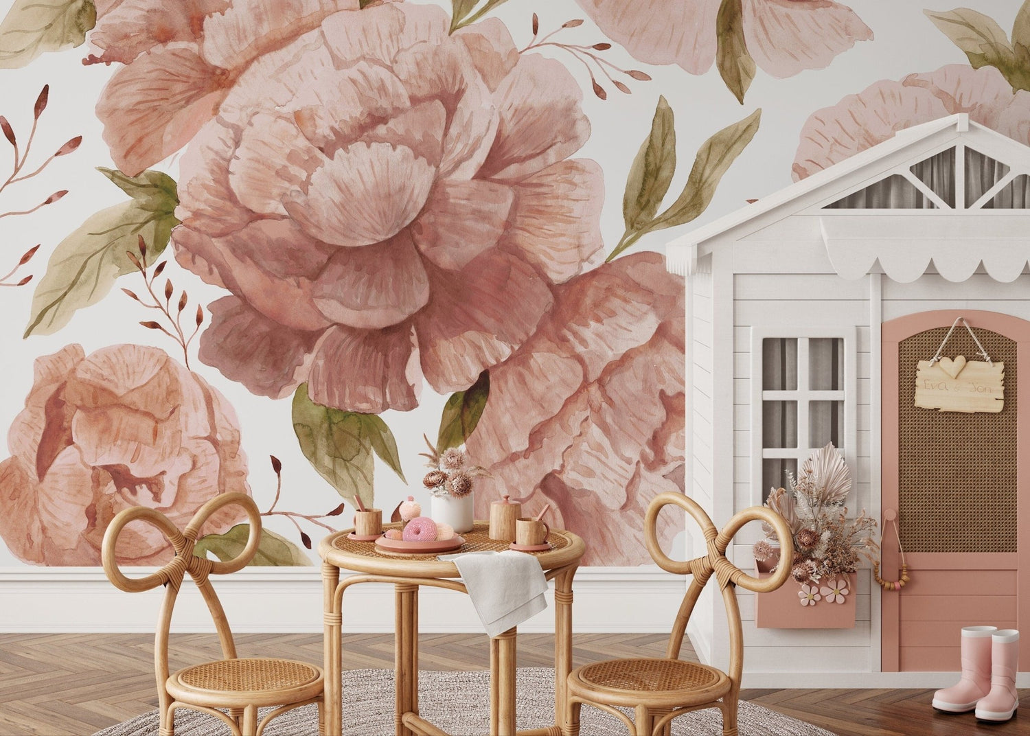 Elegant Peony Bloom Wallpaper - D322 - WallTrend