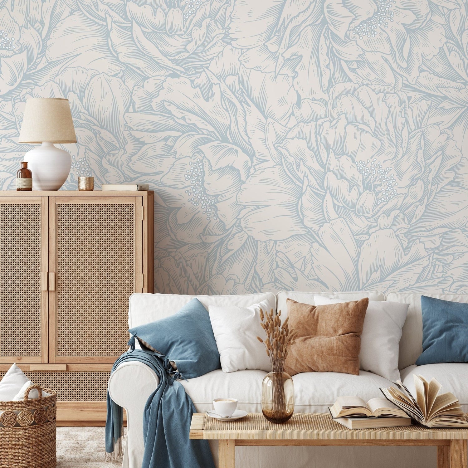Elegant Peony Bloom Wallpaper - D519 - WallTrend
