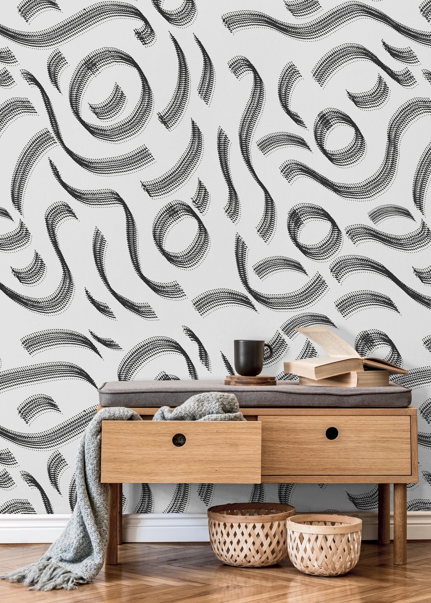 Elegant Swirls Wallpaper - C527 - WallTrend
