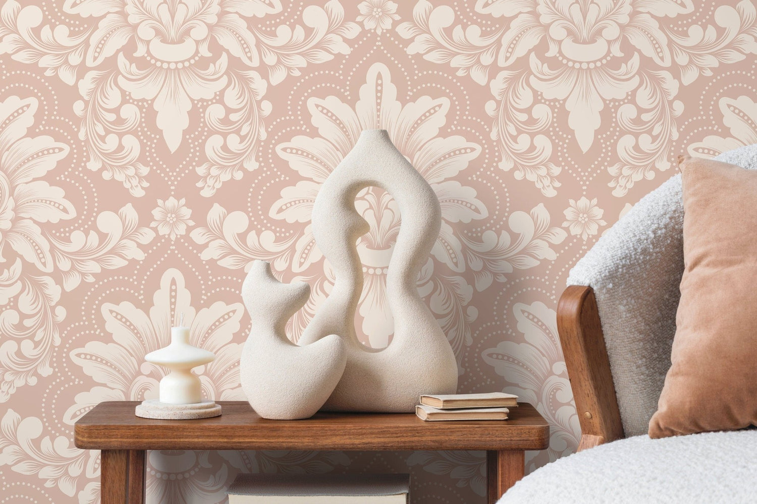 Elegant Victorian Damask Wallpaper - D065 - WallTrend