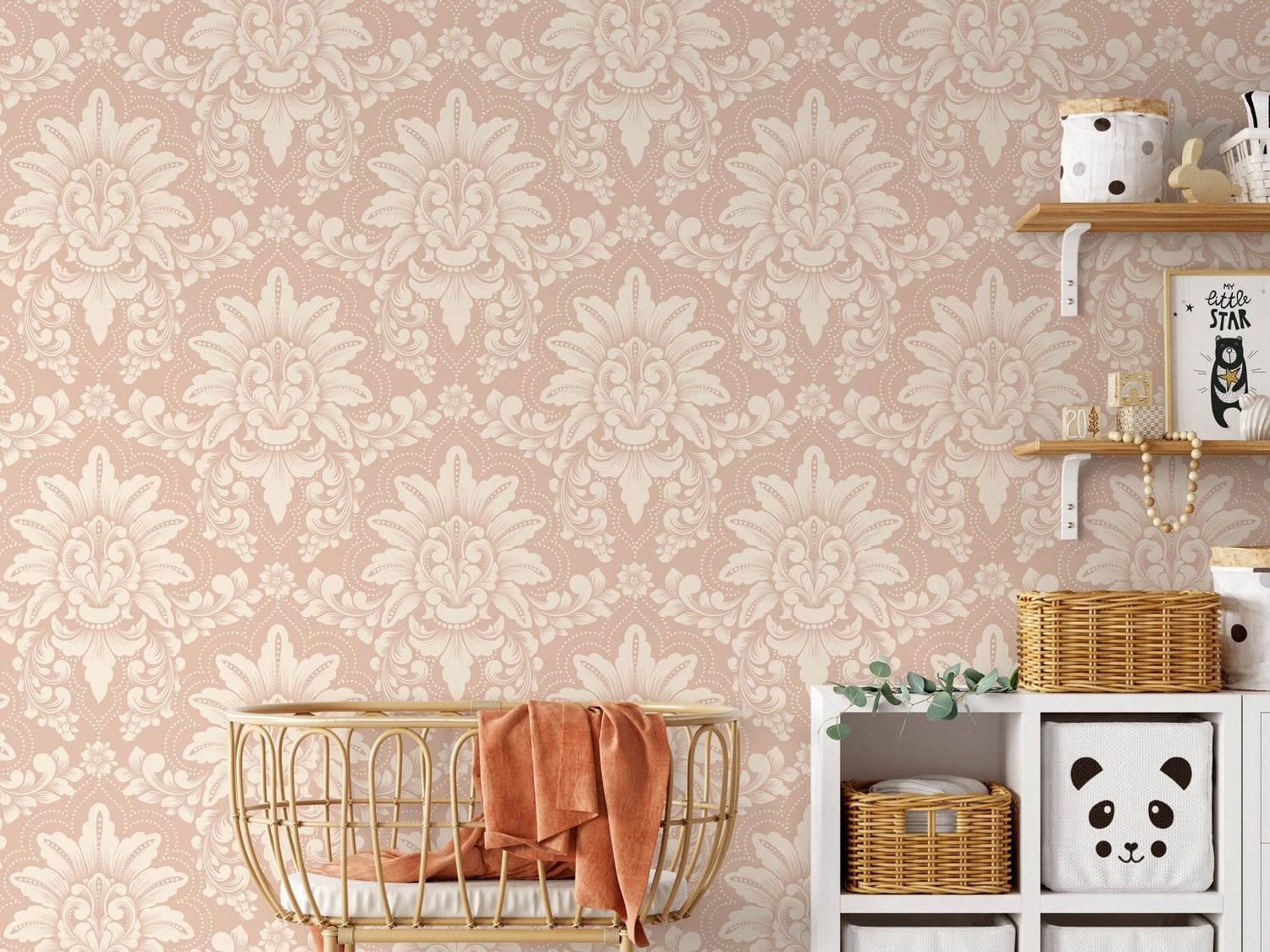 Elegant Victorian Damask Wallpaper - D065 - WallTrend