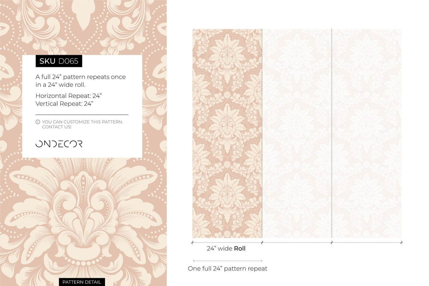 Elegant Victorian Damask Wallpaper - D065 - WallTrend