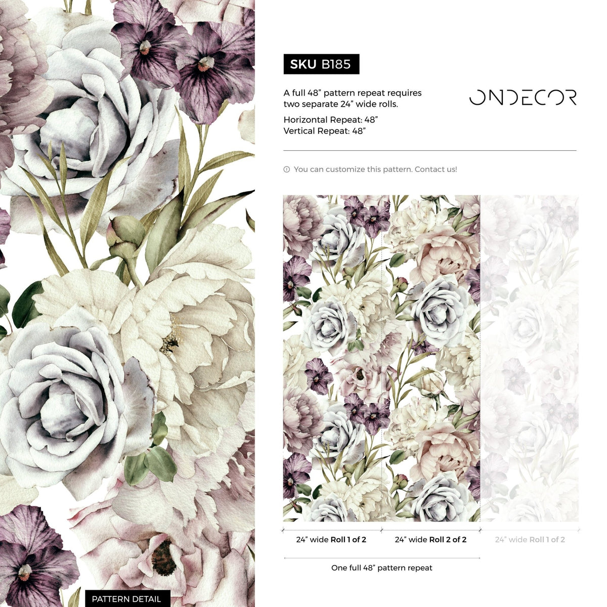Elegant Vintage Floral Wallpaper - B185 - WallTrend