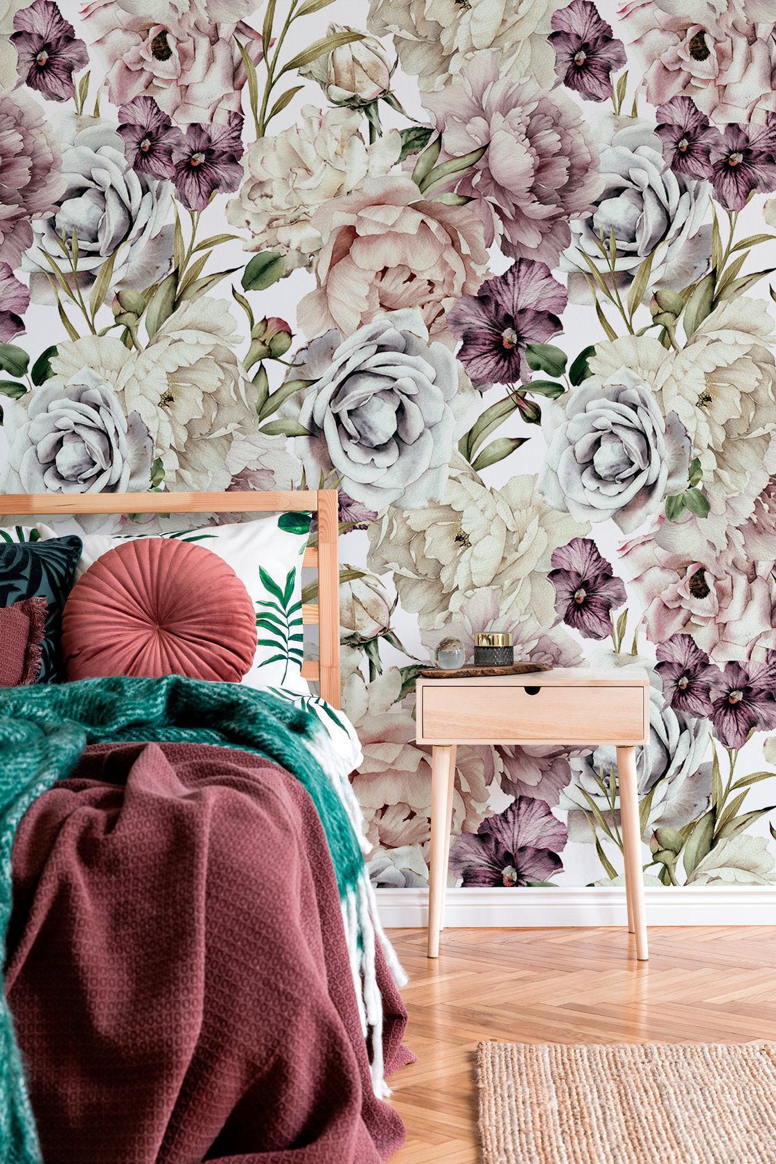 Elegant Vintage Floral Wallpaper - B185 - WallTrend