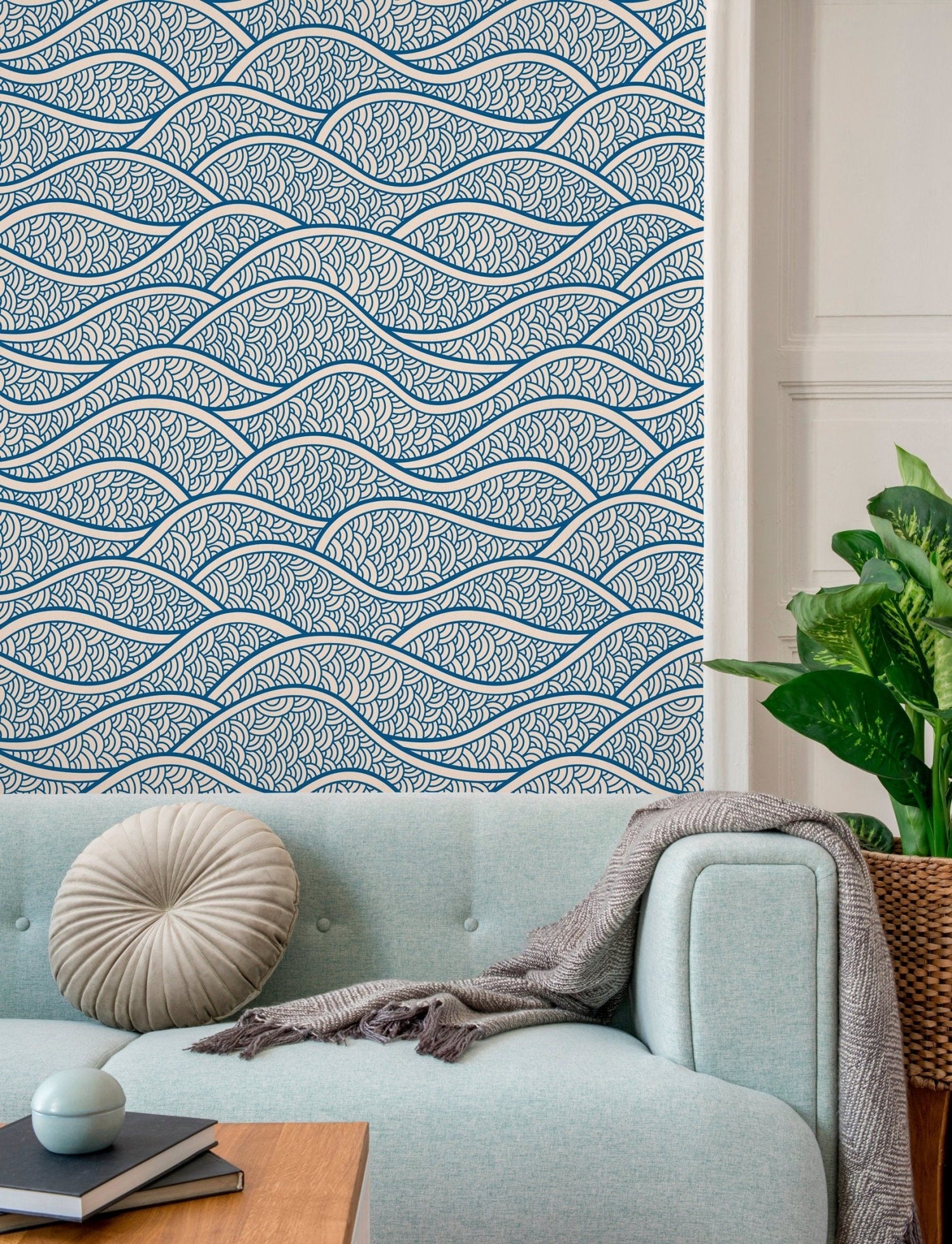 Elegant Waves Wallpaper - A976 - WallTrend