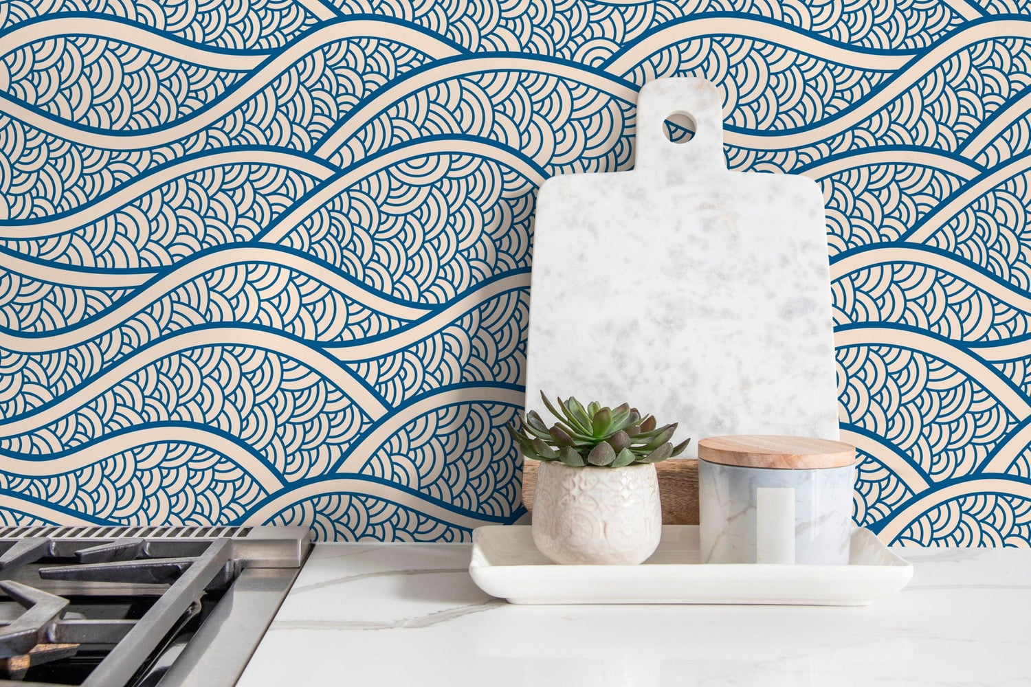 Elegant Waves Wallpaper - A976 - WallTrend