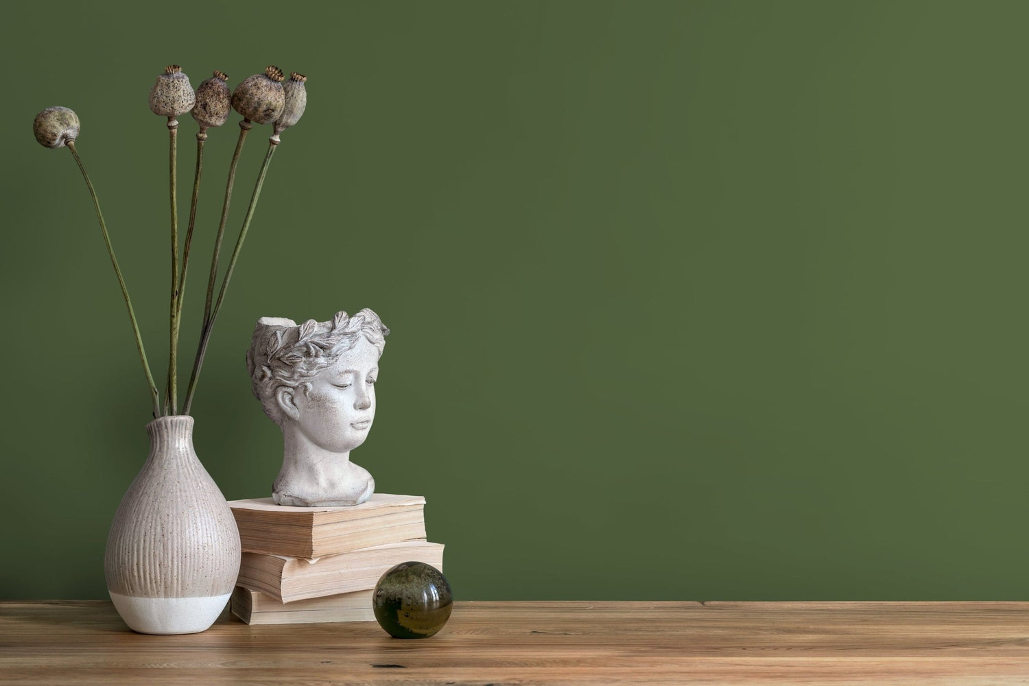 Emerald Brushstroke Wallpaper - D437 - WallTrend