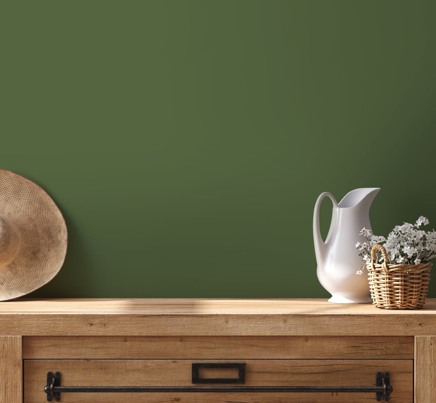 Emerald Brushstroke Wallpaper - D437 - WallTrend