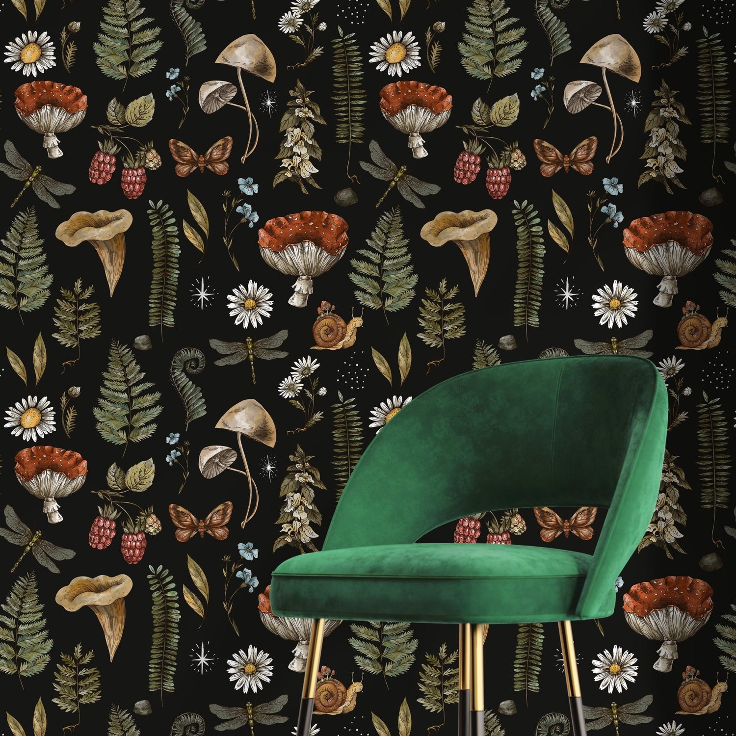 Enchanted Forest Elements Wallpaper - D821 - WallTrend